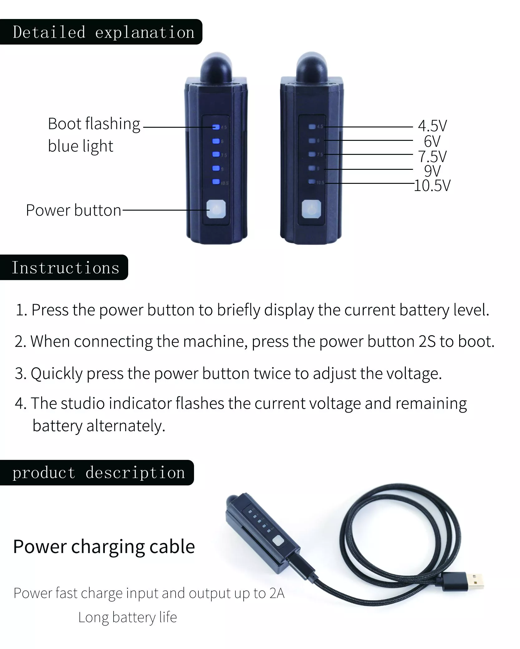 Drahtloses Tattoo-Netzteil Tragbare Power Bank für Tattoo-Maschine