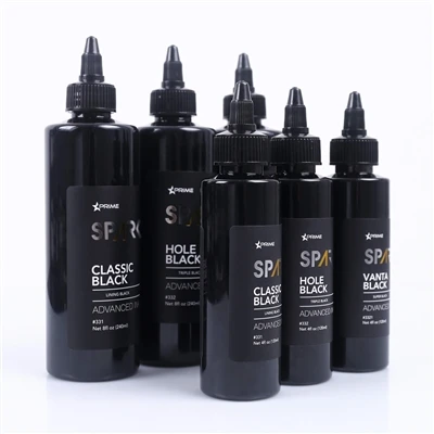 Tätowierfarbe der SPARK Black Series: Professionelles 3-Farben-Set für Präzis...