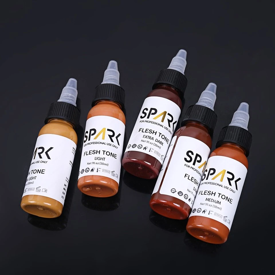 Professional 5-Color 30ml Organic Skin Flesh Tone Permanent Tattoo Ink For Realistic And Permanent Makeup suppliers