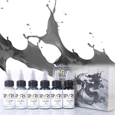 Professionelles Bio 30ml/1oz Spark Graues Tattoo Tinte Set Flüssigpigmentkit für Künstler Customent Make -up Tinte