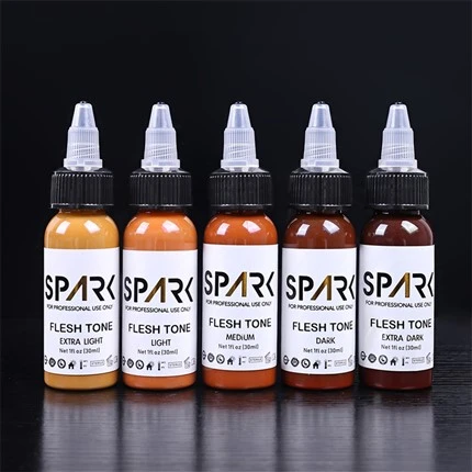 Hautfarben-Set, 1 Unze, 5 Stück, bleifreie Tattoo-Tinte, Spark Tattoo-Tinte, professionelle Tattoo-Tinten-Abdeckungen, Verblendungen und kosmetische Tätowierungen