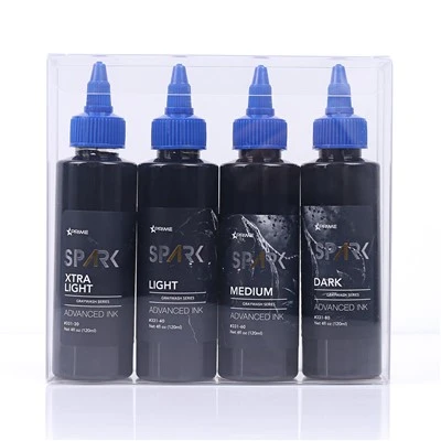 Spark neuest 4oz*4 graues Waschsatz wasserdichte temporäre Tattoo -Tinte