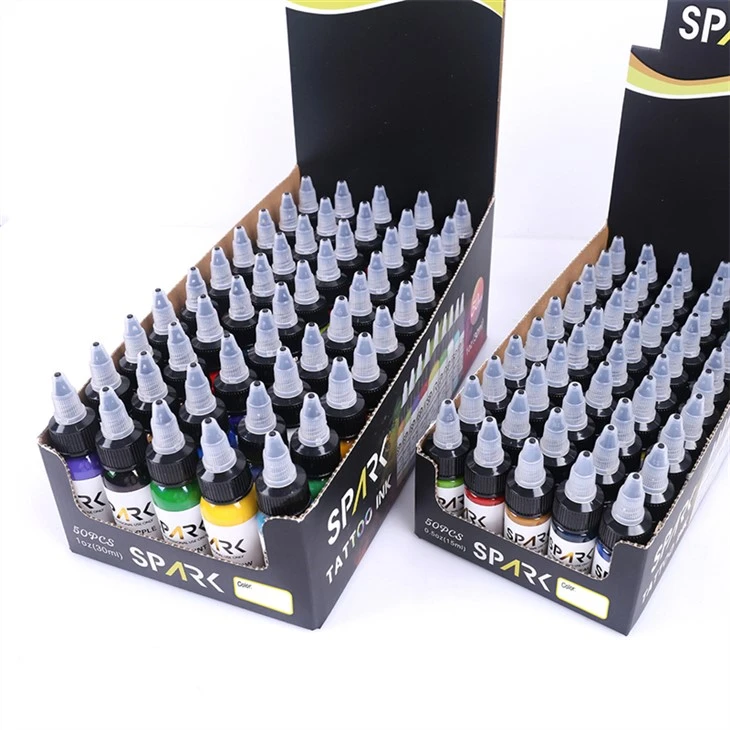 50 Farbsets Tattoo-Tinte Real Dark Gloss Black Spark Tattoo-Tinte