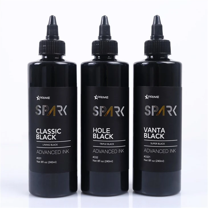 8OZ Black Ink Series Classic Black Lining Black Spark Tattoo Ink Professionelles Tattoo-Tinten-Display