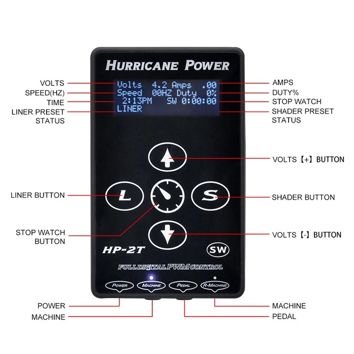 Hurricane Tattoo Supplies Tattoo-Netzteil