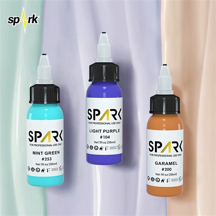 Bleifreie Tattoo-Tinte Spark Tattoo-Tinten-Set, professionelles Tattoo-Tinten-Display