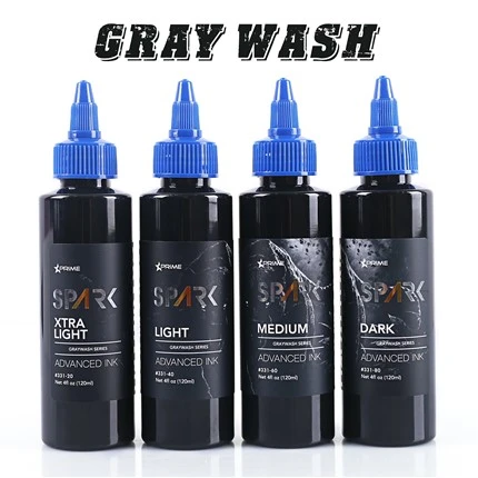 Spark Graywash Tattoo Ink - 4 Oz Flaschenset