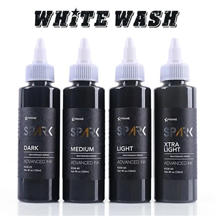 Tätowierfarben in großen Mengen, White Wash Set Spark Tattoo Ink