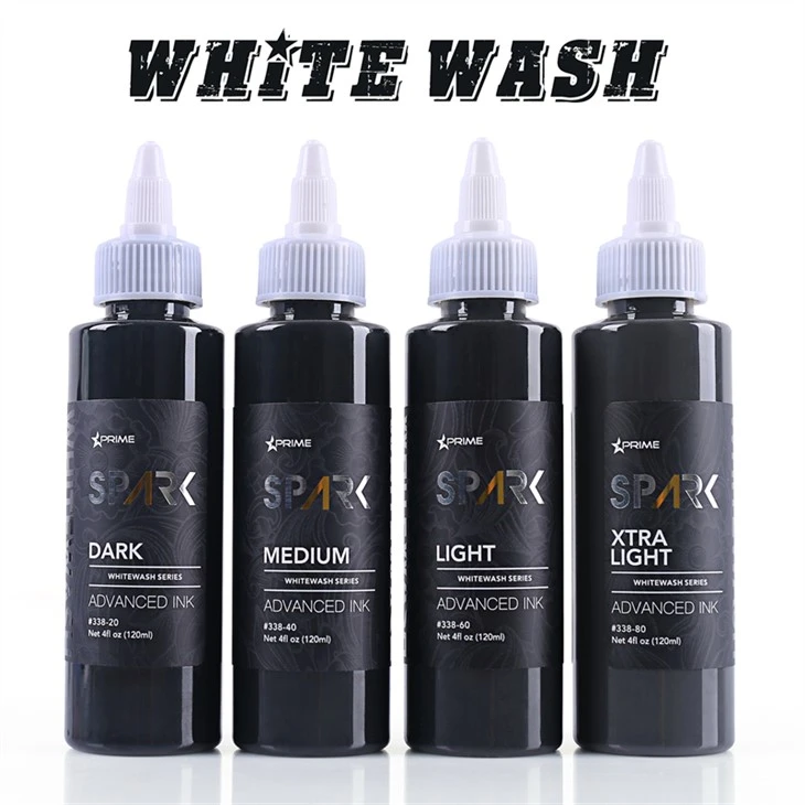 Tätowierfarben in großen Mengen, White Wash Set Spark Tattoo Ink