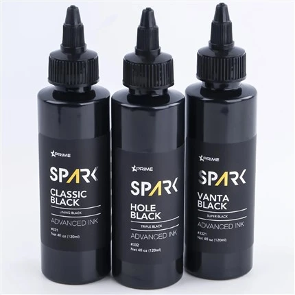 Tätowierfarben in großen Mengen 8OZ Black Ink Series Hole Black Triple Black Spark Tätowierfarbe Bleifreie Tätowierfarbe